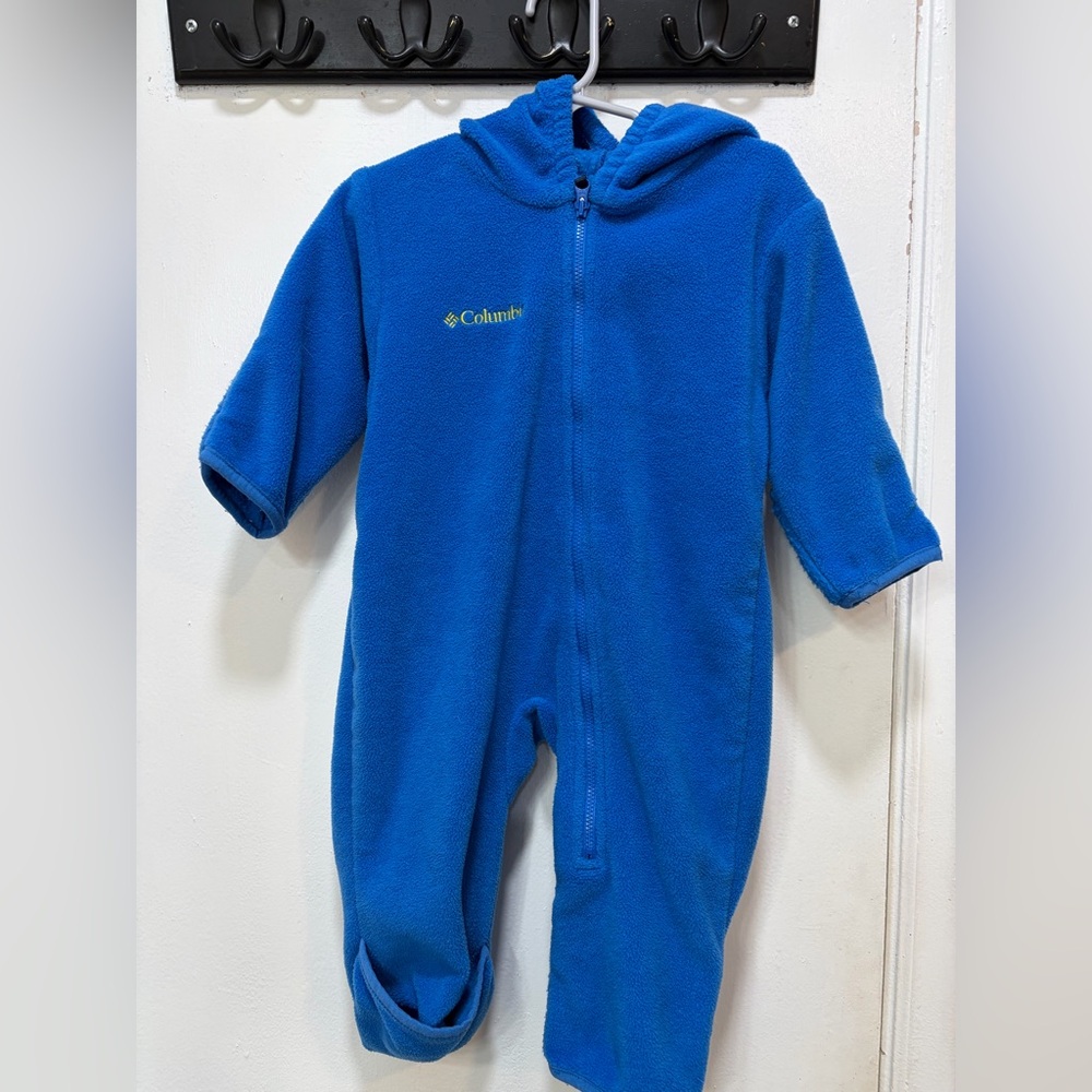 Columbia Vibrant Blue Kids Footie Fleece Snowsuit